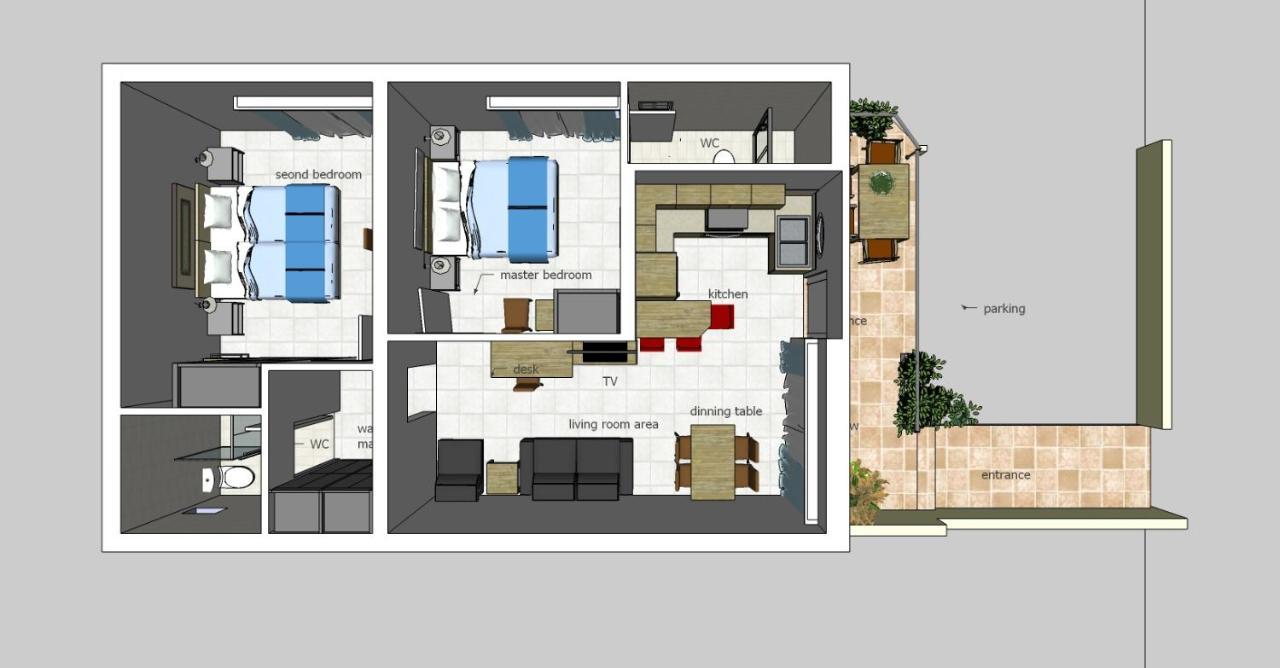 Dennis Stylish Apartment Káto Darátsos Eksteriør bilde